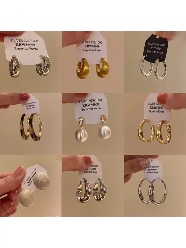 Серьги женские из металла, сборная коллекция
