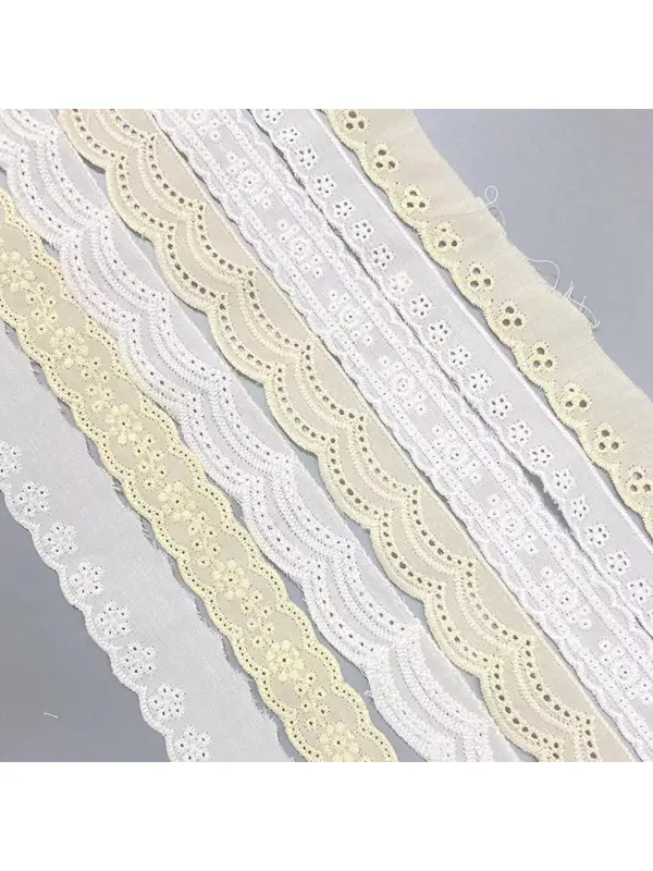 Кружевная тесьма из молочного волокна с вышивкой, 1,5–2,8 см