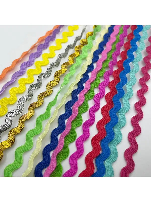 Волнистая S-образная лента для отделки одежды и текстиля, 5–10 мм