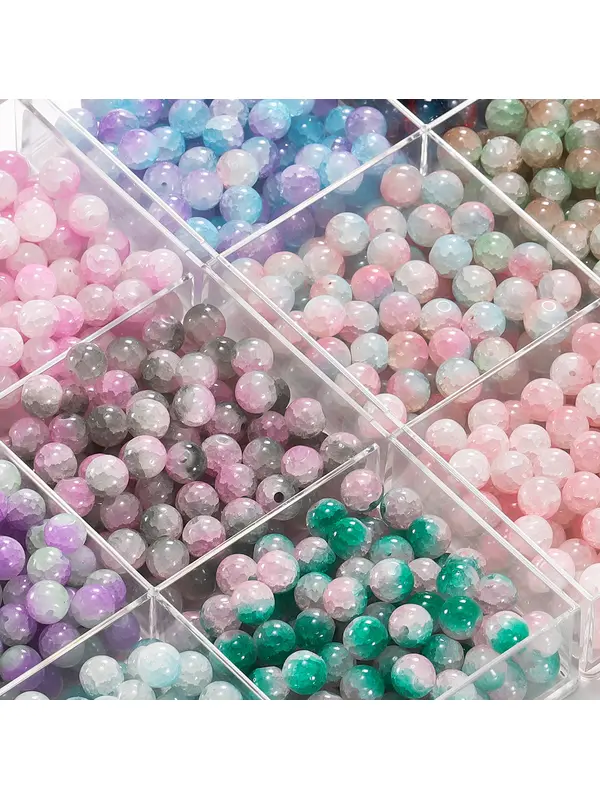 Стеклянные бусины 10 мм, круглые, с отверстием, для браслетов и DIY
