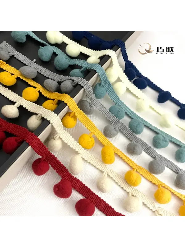 Помпоновая тесьма из нейлона, высокоэластичная, для декора и DIY
